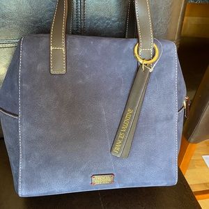 Frances Valentine Blue Suede Bag